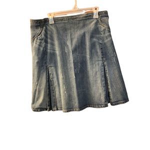 Vintage Distressed Jean Skirt